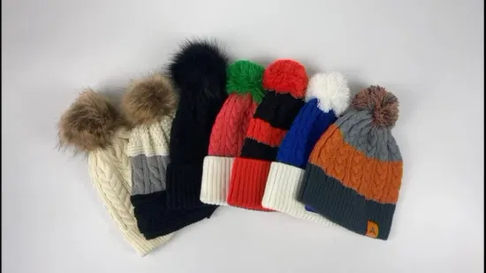 Рекламные шапки с логотипом на заказ Beanie Вязаная акриловая шапка Зимняя шапка Beanie Hat